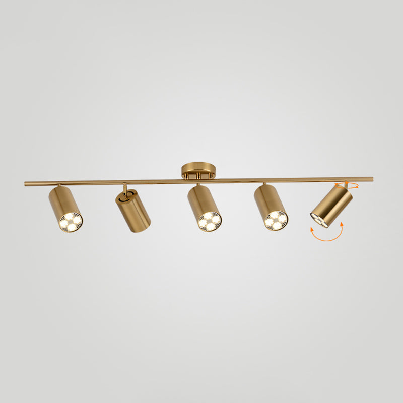 Ideas de iluminación sobre riel nórdico, guardarropa para el hogar, tienda de ropa comercial, fondo, foco dorado montado en superficie de pared