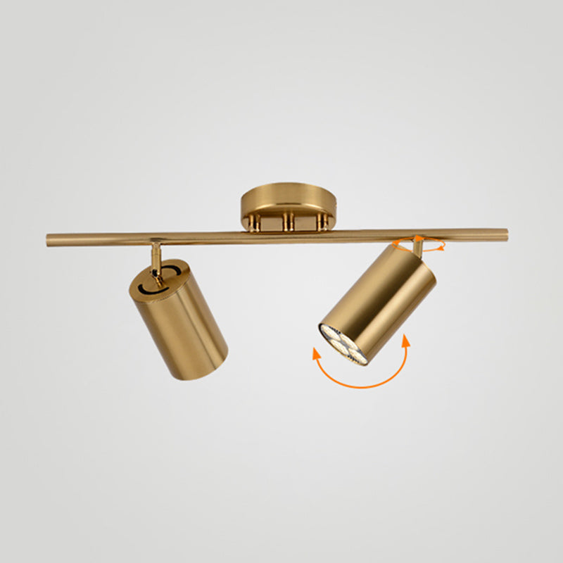 Ideas de iluminación sobre riel nórdico, guardarropa para el hogar, tienda de ropa comercial, fondo, foco dorado montado en superficie de pared