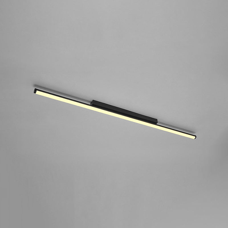 Lineare Deckenleuchte im minimalistischen Stil, LED-Beleuchtung aus Metall in Deckennähe