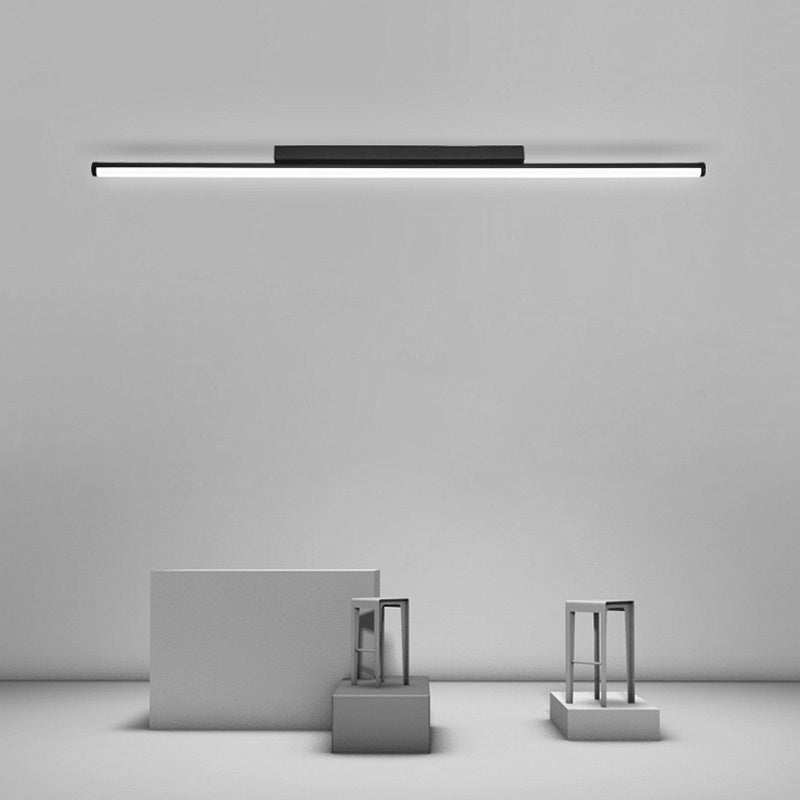 Linear Ceiling Mounted Fixture Minimalist Style LED Metal Close to Ceiling Lighting