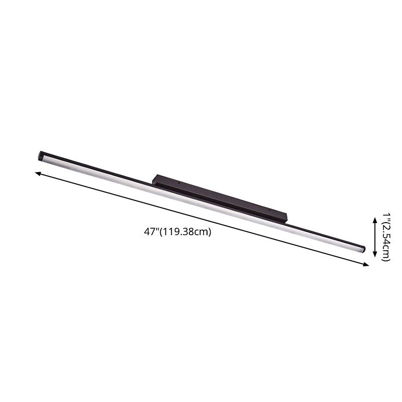 Lineare Deckenleuchte im minimalistischen Stil, LED-Beleuchtung aus Metall in Deckennähe