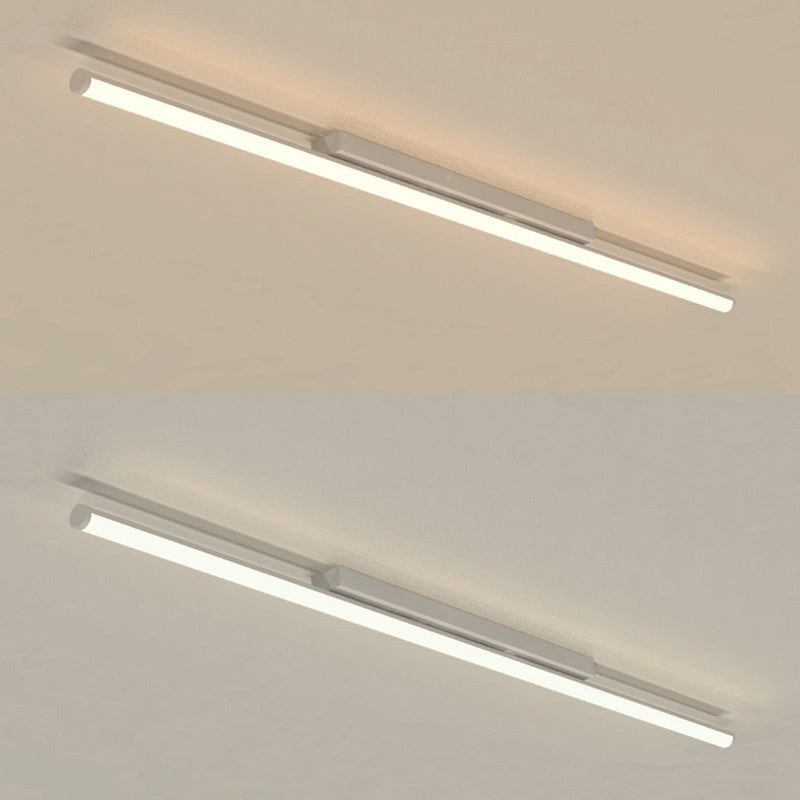 Lineare Deckenleuchte im minimalistischen Stil, LED-Beleuchtung aus Metall in Deckennähe