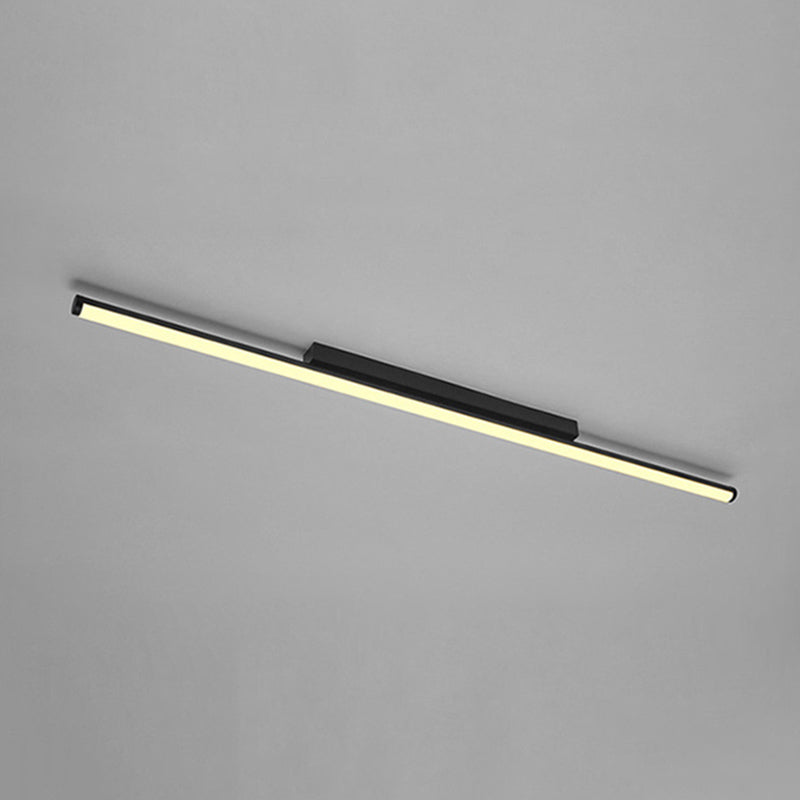 Lineare Deckenleuchte im minimalistischen Stil, LED-Beleuchtung aus Metall in Deckennähe