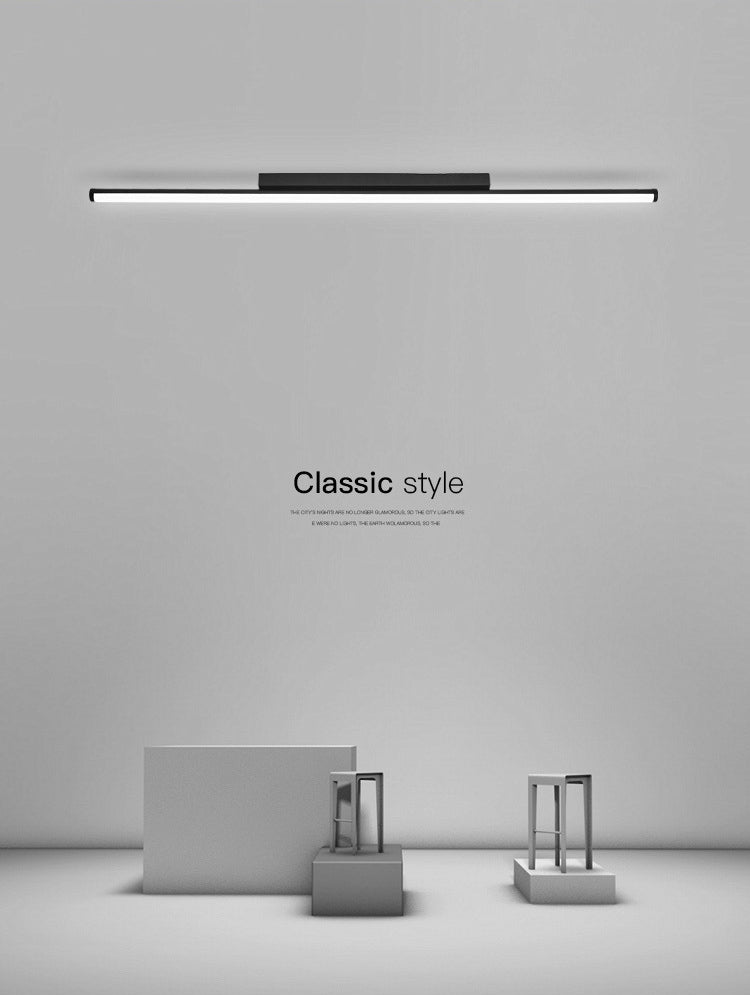 Lineare Deckenleuchte im minimalistischen Stil, LED-Beleuchtung aus Metall in Deckennähe