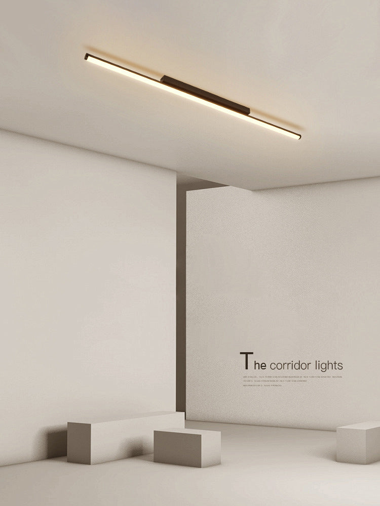 Lineare Deckenleuchte im minimalistischen Stil, LED-Beleuchtung aus Metall in Deckennähe