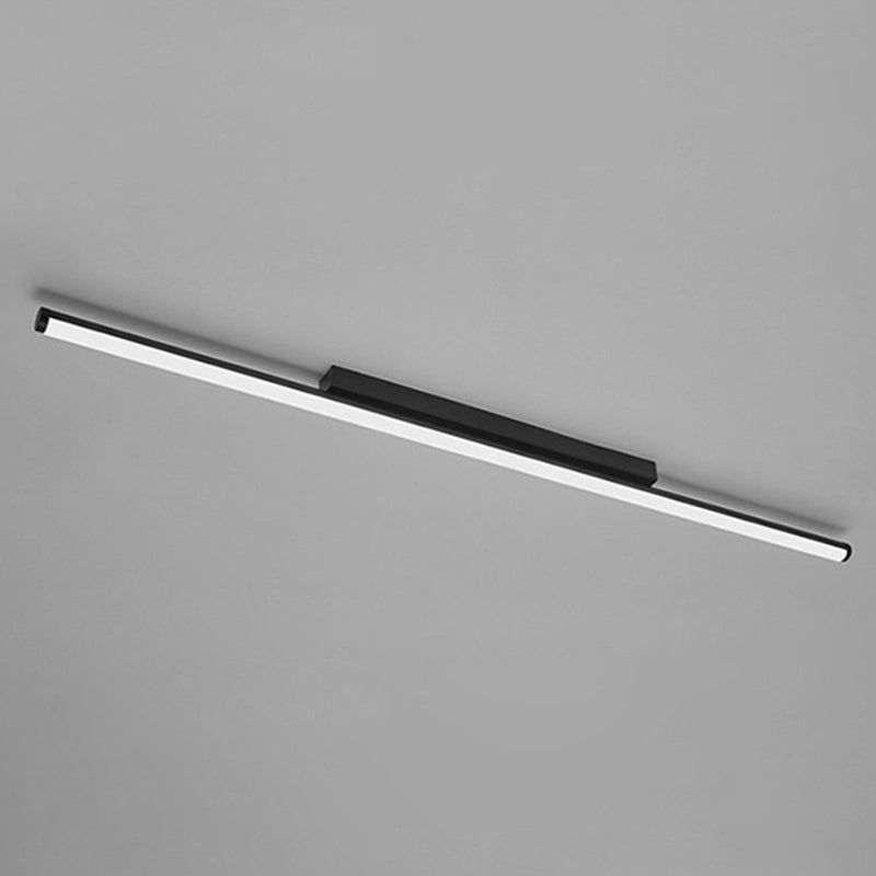 Lineare Deckenleuchte im minimalistischen Stil, LED-Beleuchtung aus Metall in Deckennähe