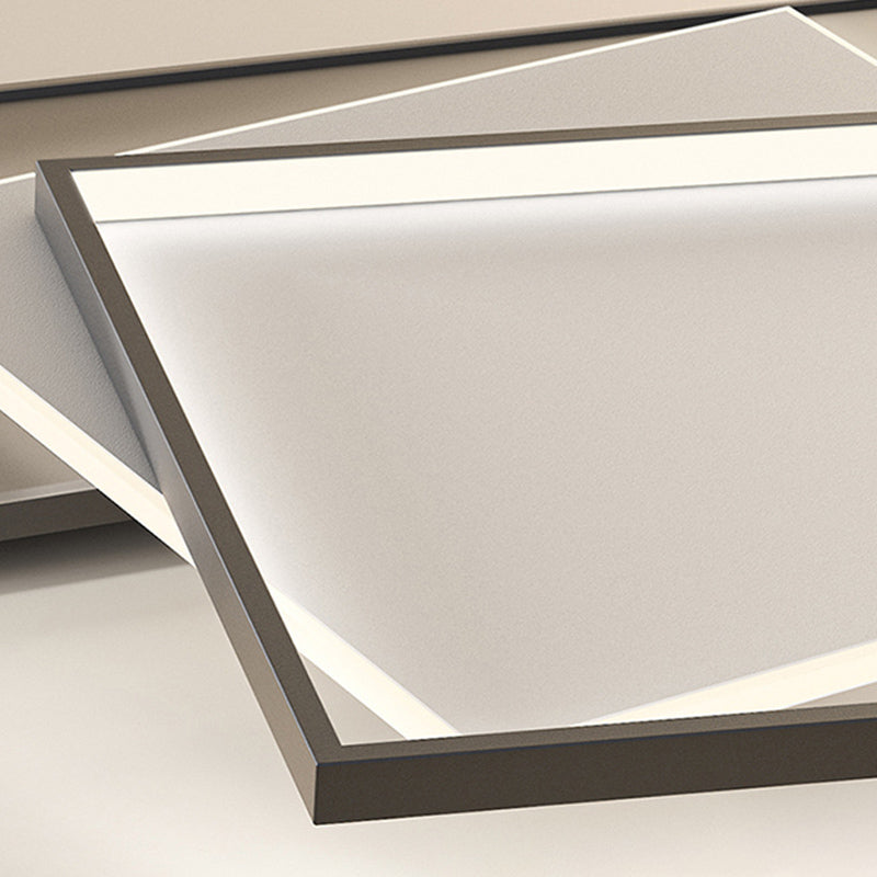 Plafonnier carré encastré moderne en acrylique pour chambre à coucher, luminaire LED encastré en noir et blanc