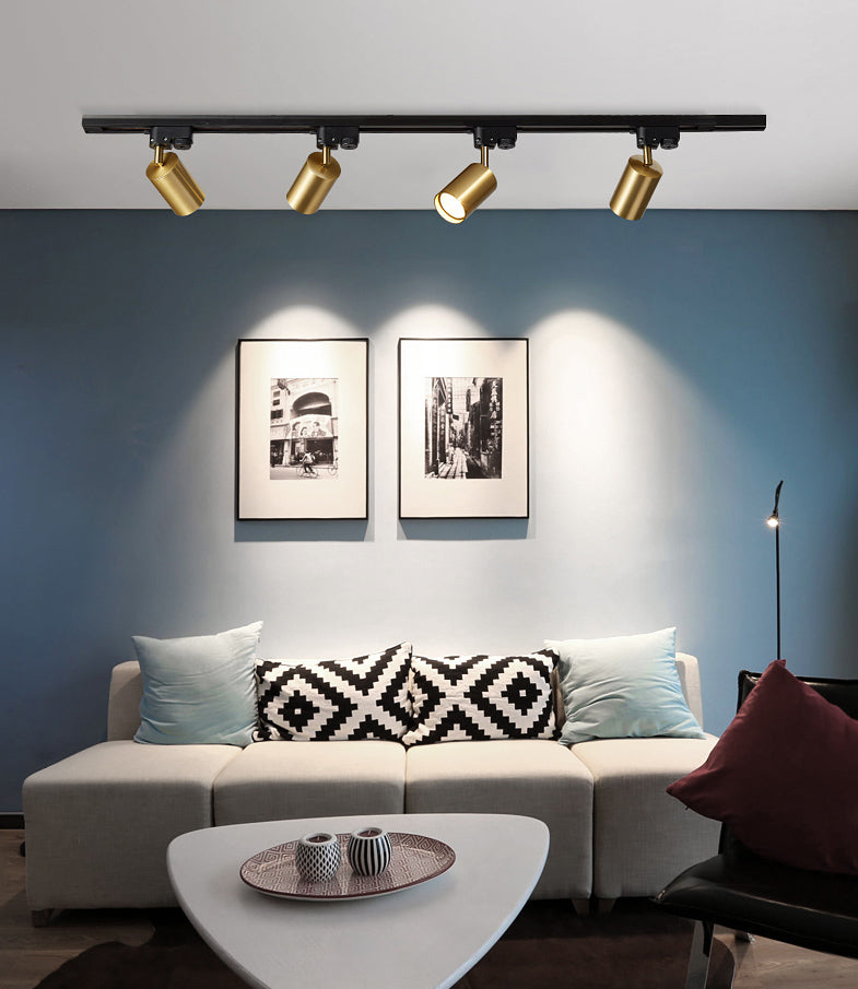 Metal Shaded Ceiling Mounted Fixture Contemporary Style Ceiling Light Fixture in Gold