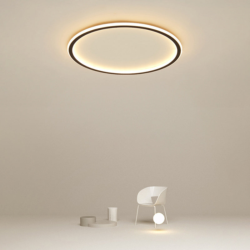 Geometrische Metall-Unterputz-Deckenleuchte, moderne LED-Unterputz-Beleuchtung in Schwarz