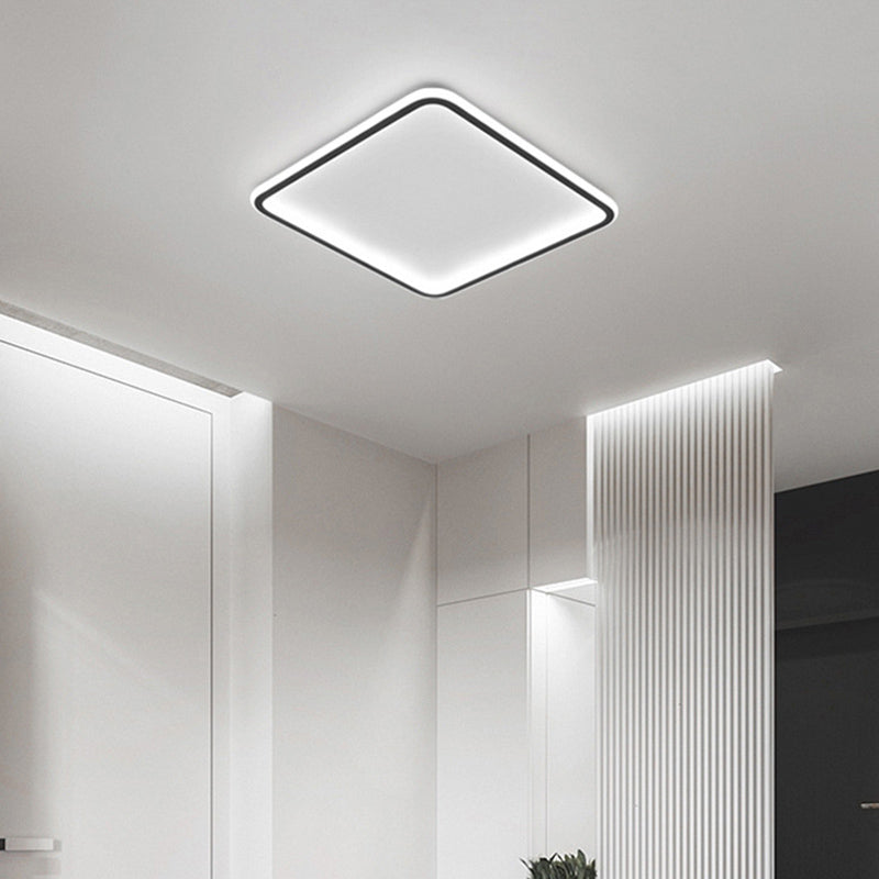 Geometrische Metall-Unterputz-Deckenleuchte, moderne LED-Unterputz-Beleuchtung in Schwarz