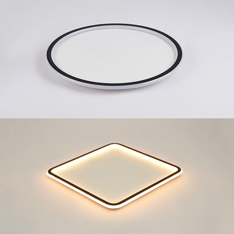 Geometrische Metall-Unterputz-Deckenleuchte, moderne LED-Unterputz-Beleuchtung in Schwarz