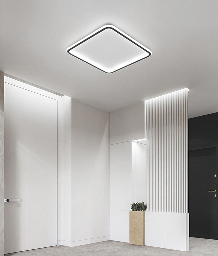 Geometrische Metall-Unterputz-Deckenleuchte, moderne LED-Unterputz-Beleuchtung in Schwarz