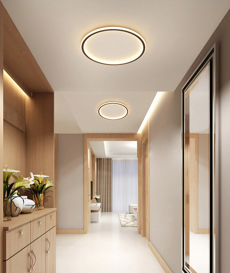 Geometrische Metall-Unterputz-Deckenleuchte, moderne LED-Unterputz-Beleuchtung in Schwarz