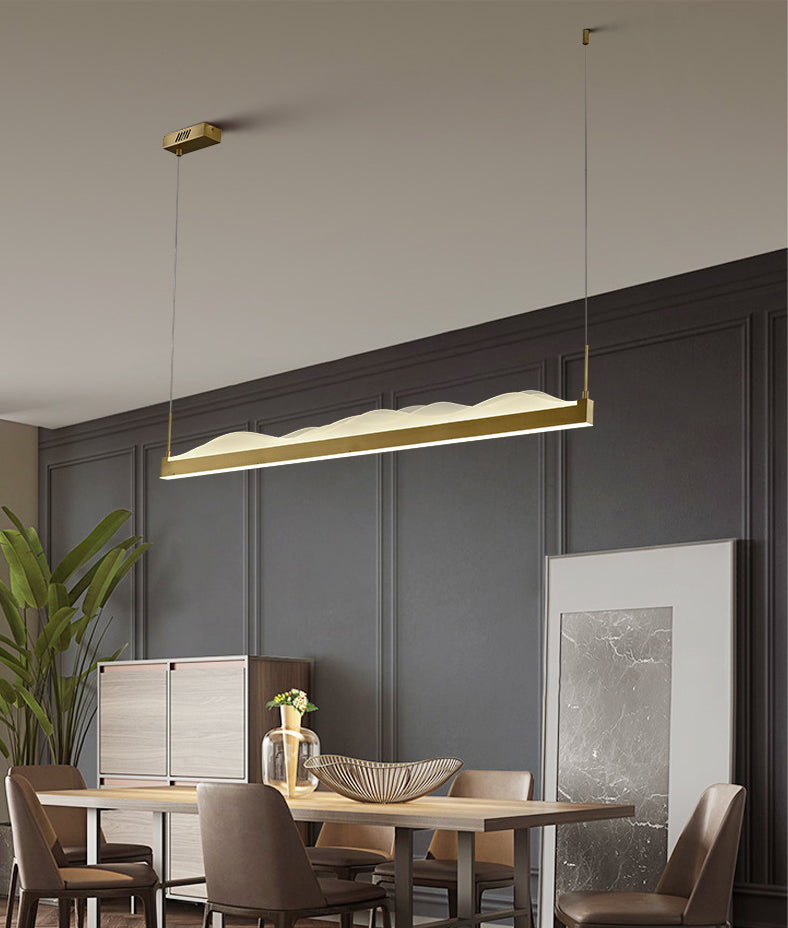 Wave Large Kitchen Pendant Lights Acrylic Modern Simplicity Island Chandelier Lights for Restaurant