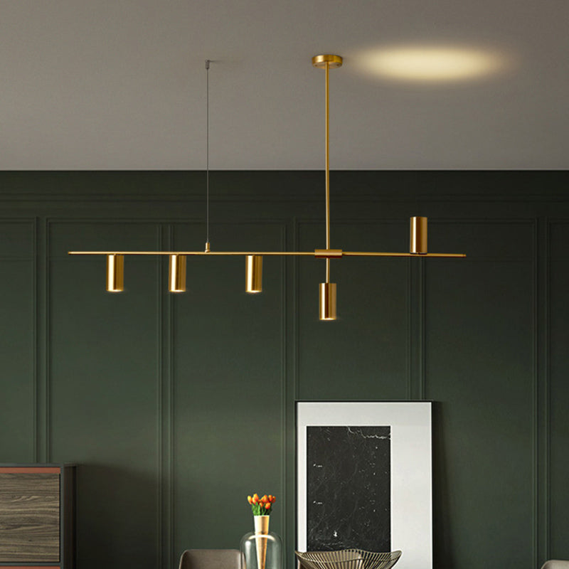 Cylinder Island Pendant Lights Ultra-Contemporary Metallic Island Pendant Lights for Restaurant