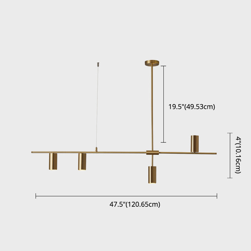 Cylinder Island Pendant Lights Ultra-Contemporary Metallic Island Pendant Lights for Restaurant