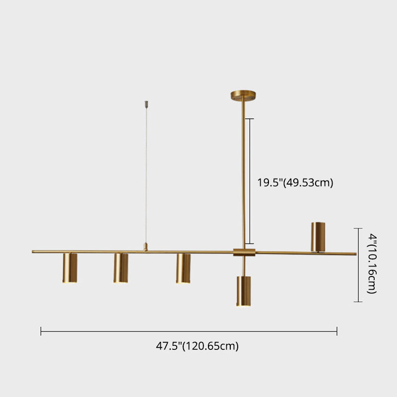 Cylinder Island Pendant Lights Ultra-Contemporary Metallic Island Pendant Lights for Restaurant