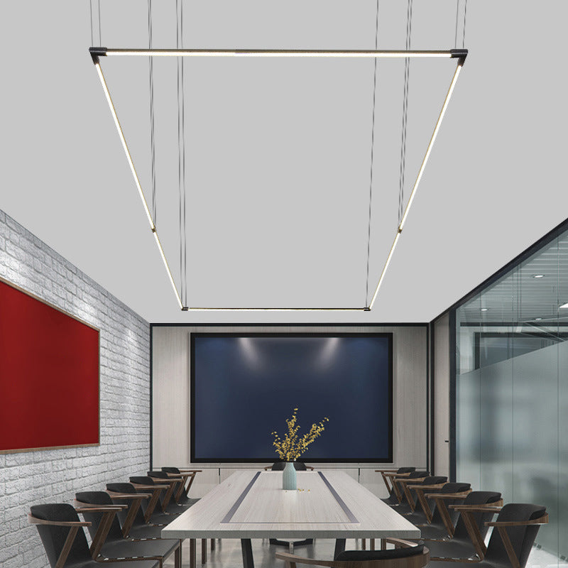 Luci di lampadari dell'isola lineare Simplicità Fissature di illuminazione del lampadario acrilico per tavolo da pranzo