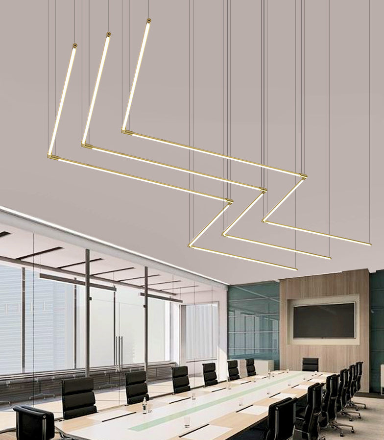 Luci di lampadari dell'isola lineare Simplicità Fissature di illuminazione del lampadario acrilico per tavolo da pranzo