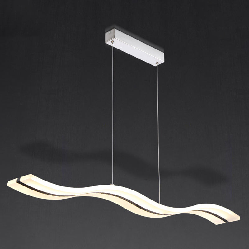 Pendante Wave Island Lights Assemblées d'éclairage de lustre en acrylique moderne pour le restaurant