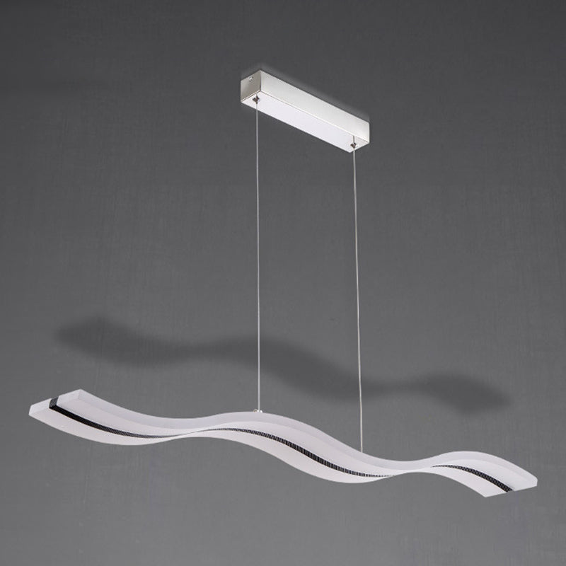 Pendante Wave Island Lights Assemblées d'éclairage de lustre en acrylique moderne pour le restaurant