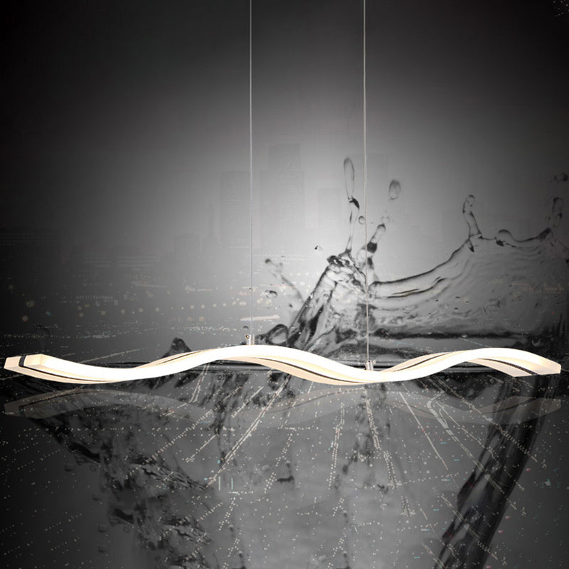 Pendante Wave Island Lights Assemblées d'éclairage de lustre en acrylique moderne pour le restaurant