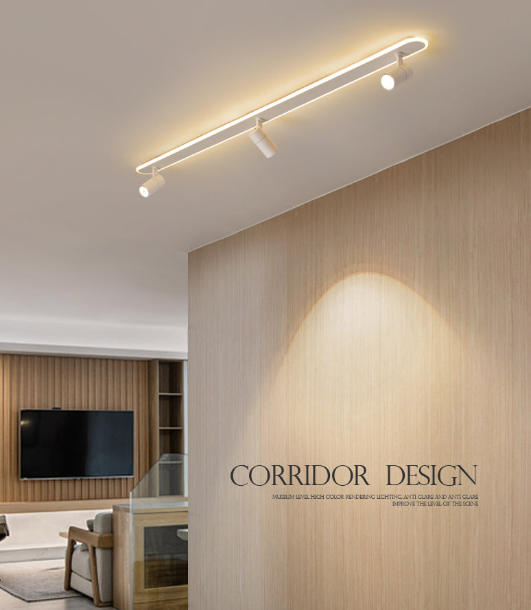 Zeitgenössische LED-Deckenleuchte, lineare Deckenleuchte mit Metallschirm