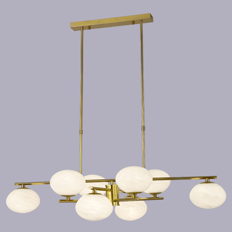 Glass Round Island Lighting Fixture Minimalist Style Island Pendant Light in Gold