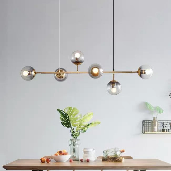 Lampada appesa sferica Stile semplicità Stile di vetro Isola lampadario Luce per sala da pranzo