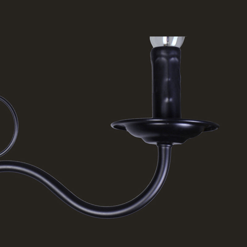 12 lights American Vintage Chandelier Metal Candlestick Lampe de lampe grand lampe de suspension avec une chaîne de suspension réglable de 13,7 "