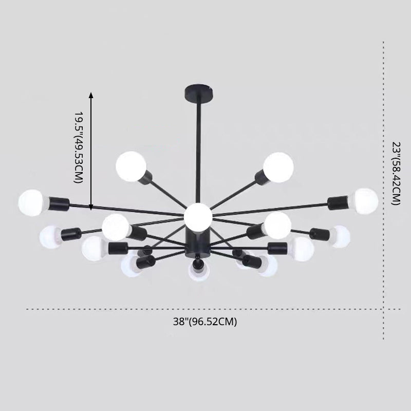 Loft 2-laags kroonluchter hanger licht metaal woonkamer kroonluchter lichtarmatuur in zwart