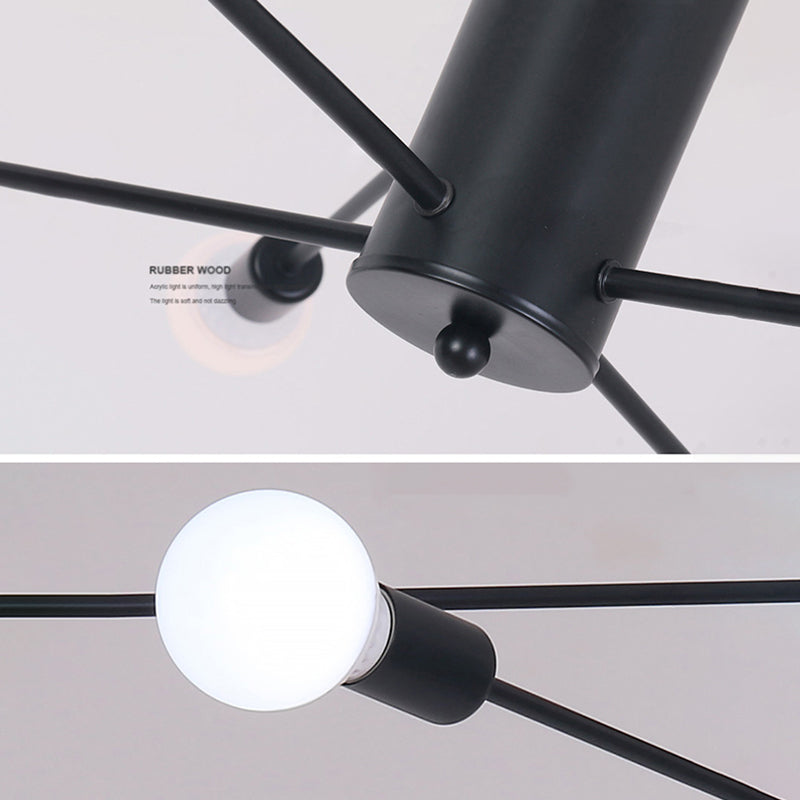 Loft 2-laags kroonluchter hanger licht metaal woonkamer kroonluchter lichtarmatuur in zwart