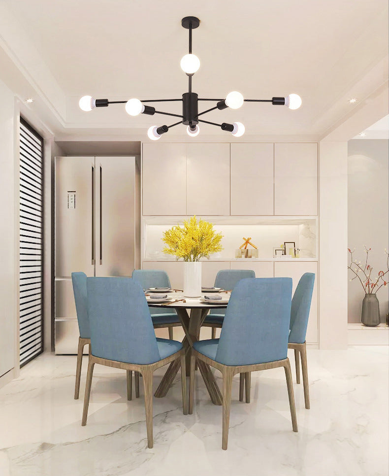 Loft 2-laags kroonluchter hanger licht metaal woonkamer kroonluchter lichtarmatuur in zwart