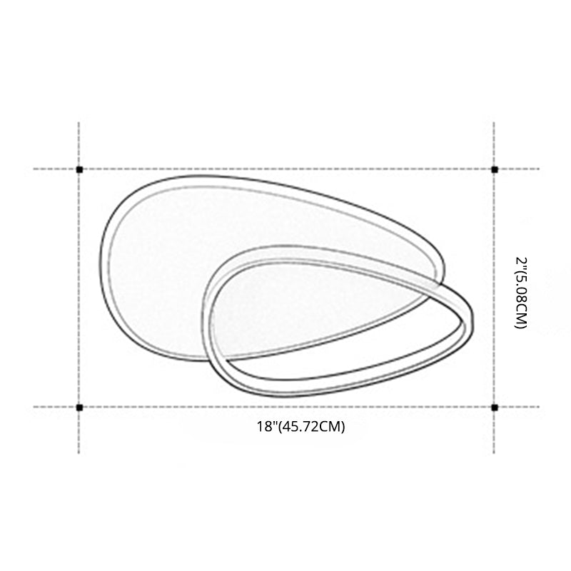 Minimalist Triangle Ceiling Light Fixture Acrylic LED Bedroom Flush Mount Ceiling Fixture