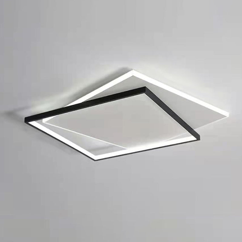 Acryl Double Squares Flush Mount Lighting Moderne Schwarz-Weiß LED Deckenbündige Mount Light