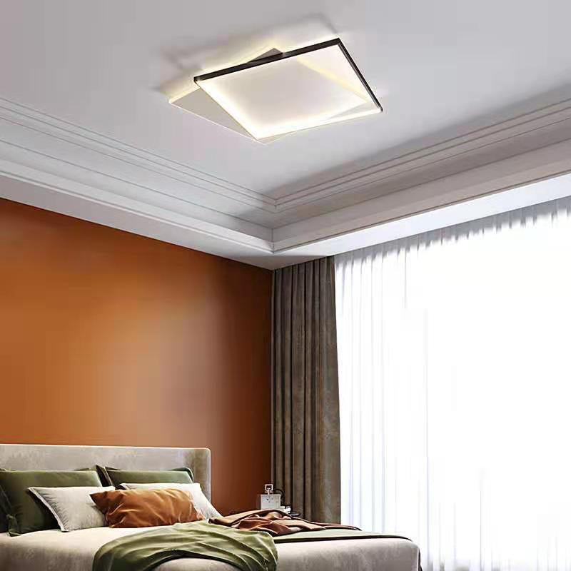 Acryl Double Squares Flush Mount Lighting Moderne Schwarz-Weiß LED Deckenbündige Mount Light