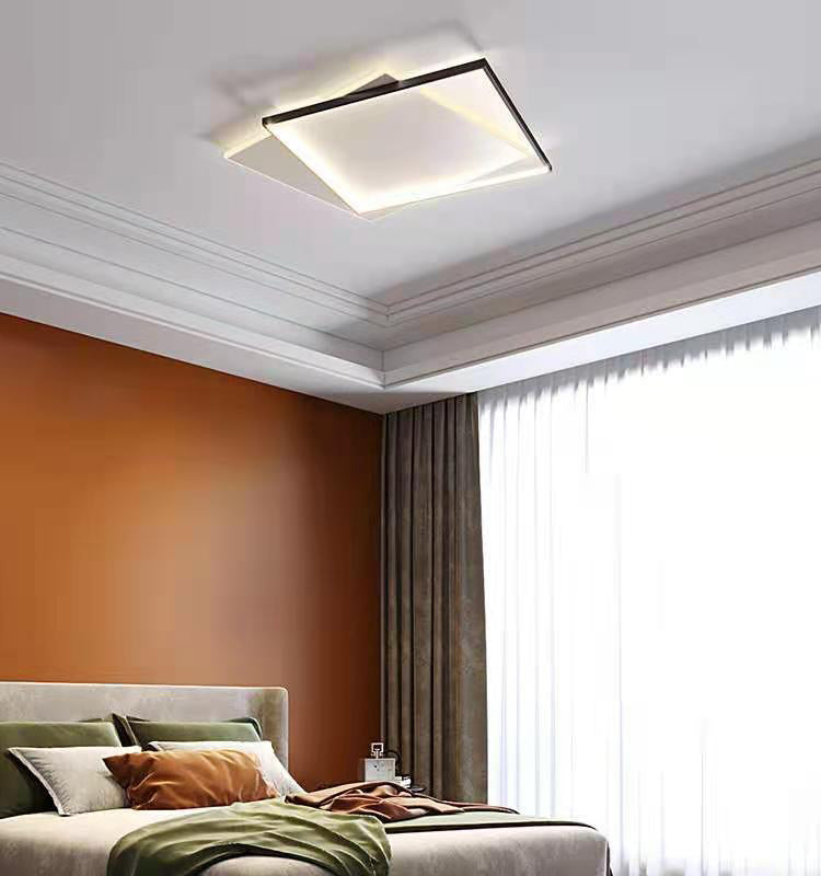 Acryl Double Squares Flush Mount Lighting Moderne Schwarz-Weiß LED Deckenbündige Mount Light