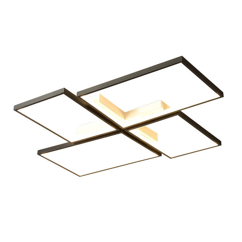Acrylic Rectangle Ceiling Light Fixture Minimalist Style LED Ceiling Flush Mount Light in Black