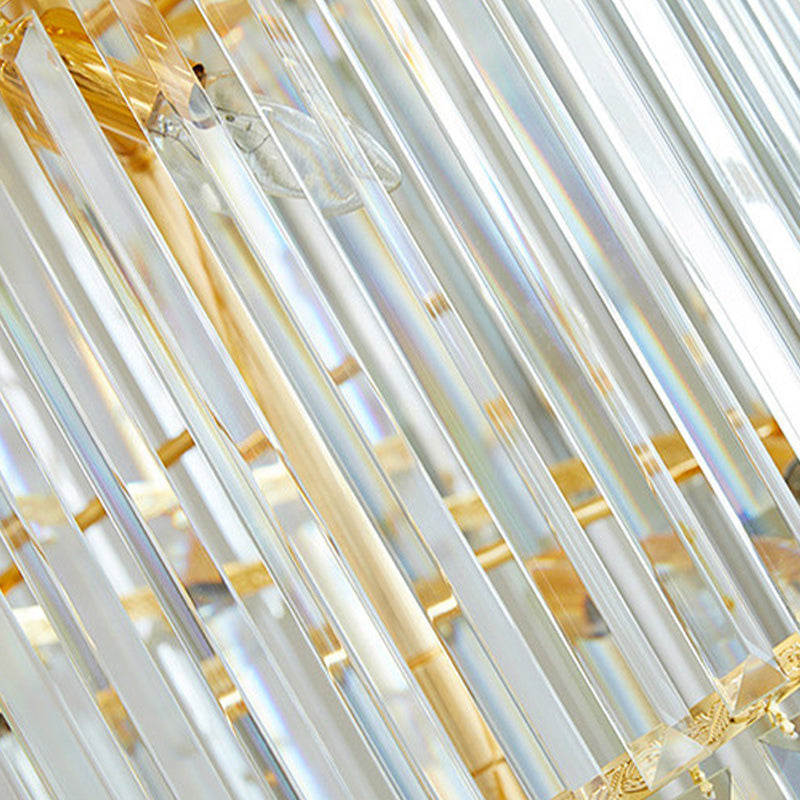 12 cabezas Lámpara de suspensión de techo Estilo simple Candelera de colgante de varilla de cristal transparente