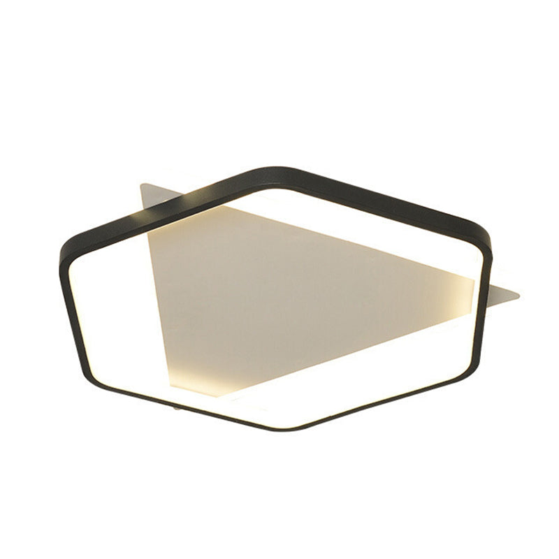Hexagonal + Triangle Geometric Lines LED Ceiling Light 19.5" Wide Contemporary Minimalism Flush Mount Light