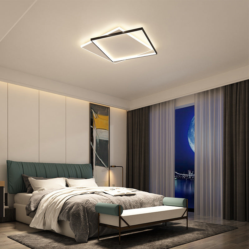 Double Squares Nordic Style LED Ceiling Light Minimalism Ultra-thin Flush Mount Lamp for Living Room
