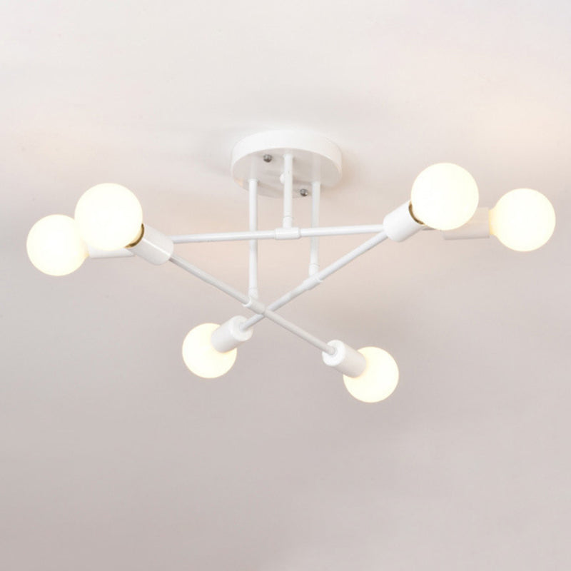 Blootgestelde lamp Semi-inbouw kroonluchter Industrieel Metaal Semi-inbouwlicht