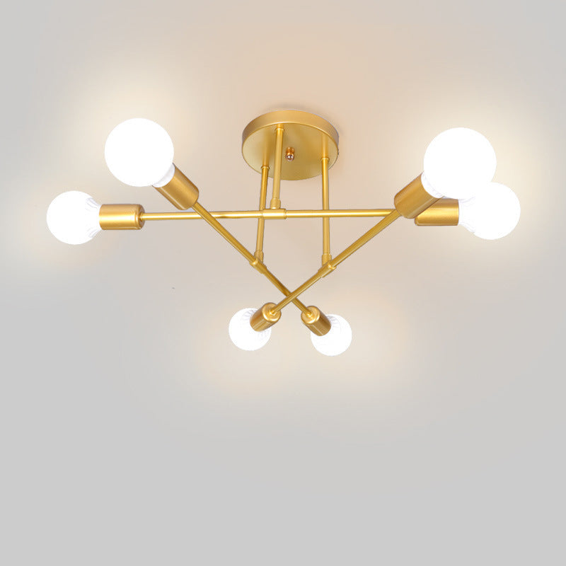 Blootgestelde lamp Semi-inbouw kroonluchter Industrieel Metaal Semi-inbouwlicht