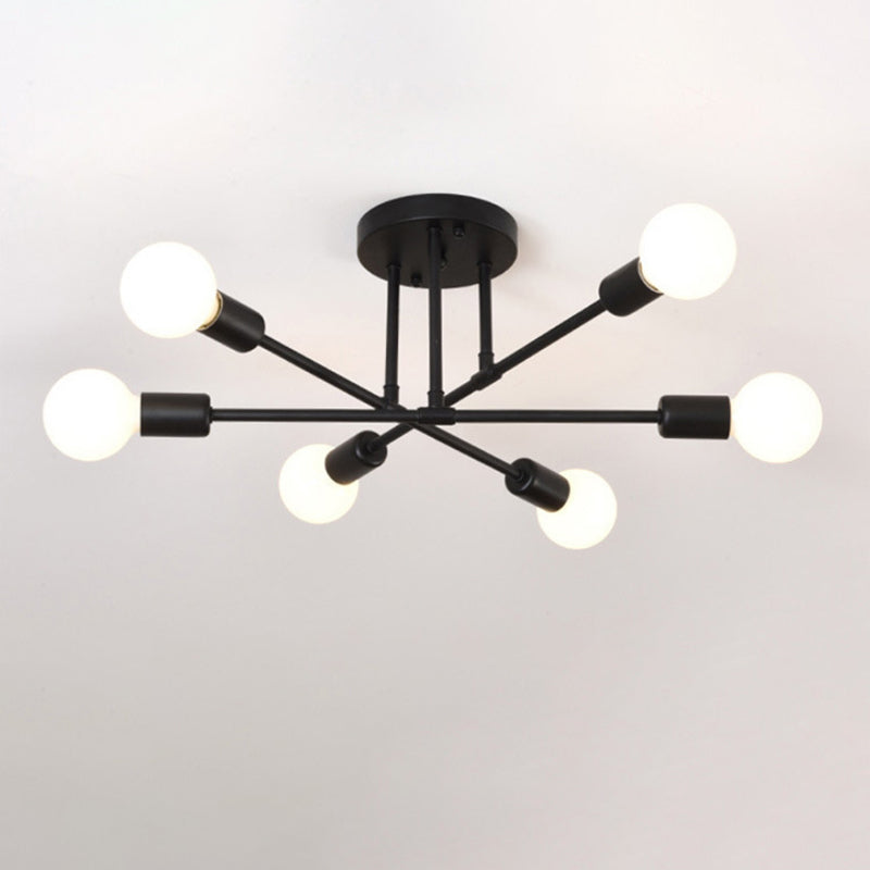 Blootgestelde lamp Semi-inbouw kroonluchter Industrieel Metaal Semi-inbouwlicht