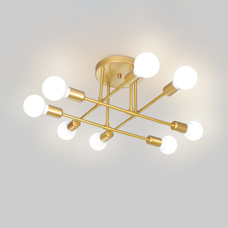 Blootgestelde lamp Semi-inbouw kroonluchter Industrieel Metaal Semi-inbouwlicht