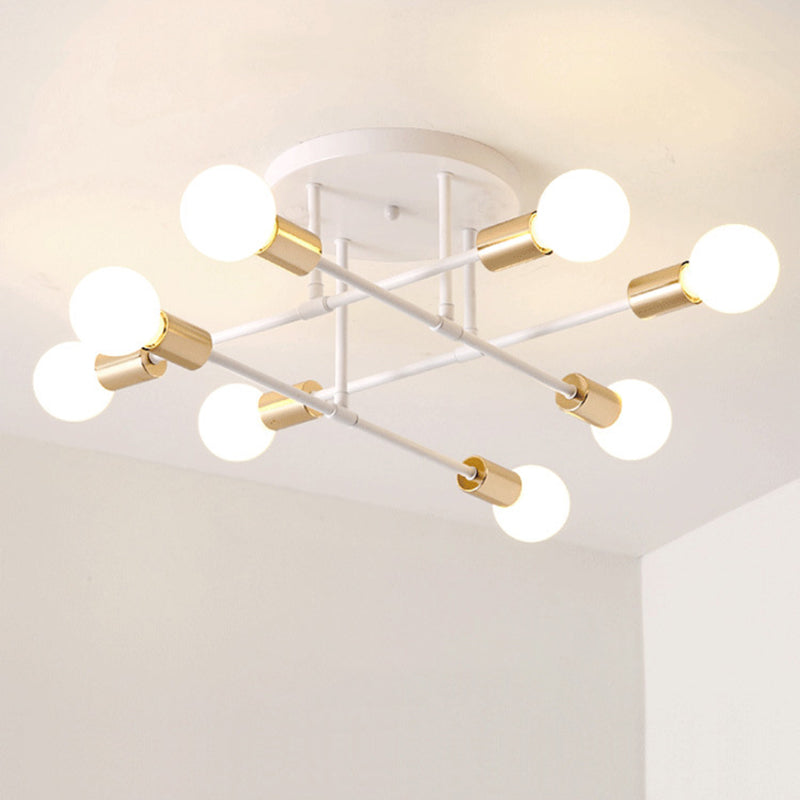 Blootgestelde lamp Semi-inbouw kroonluchter Industrieel Metaal Semi-inbouwlicht