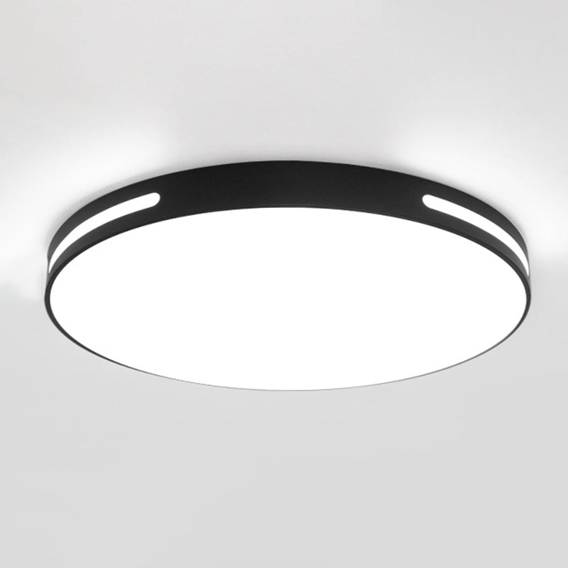 360° Surround Lighting Round LED Ceiling Light Modern Minimalism Metal Openwork Borders Flush Mount Lamp for Study Room