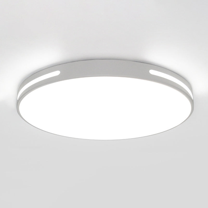360° Surround Lighting Round LED Ceiling Light Modern Minimalism Metal Openwork Borders Flush Mount Lamp for Study Room