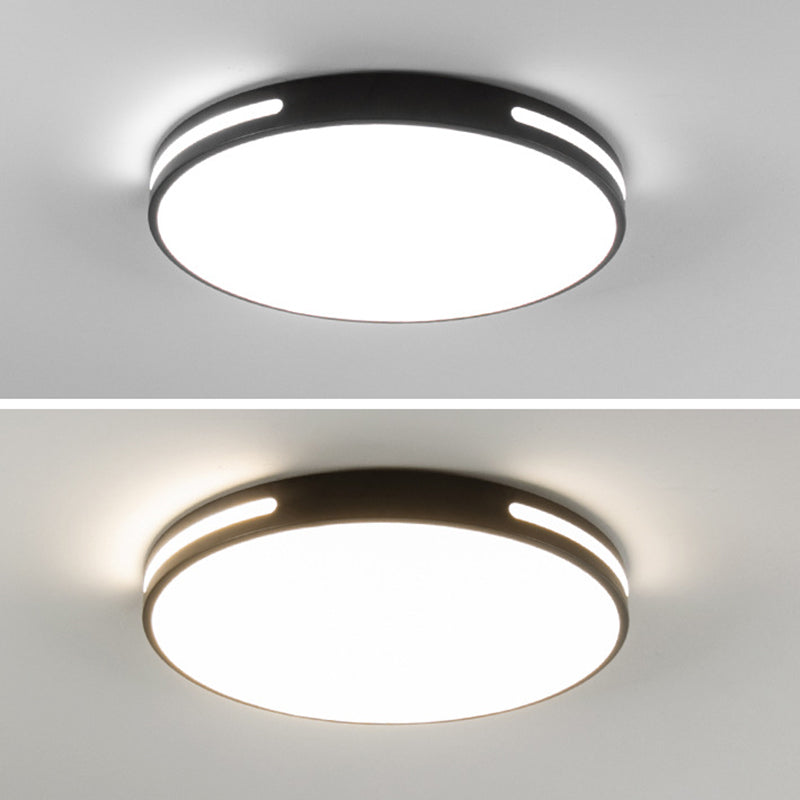 360° Surround Lighting Round LED Ceiling Light Modern Minimalism Metal Openwork Borders Flush Mount Lamp for Study Room