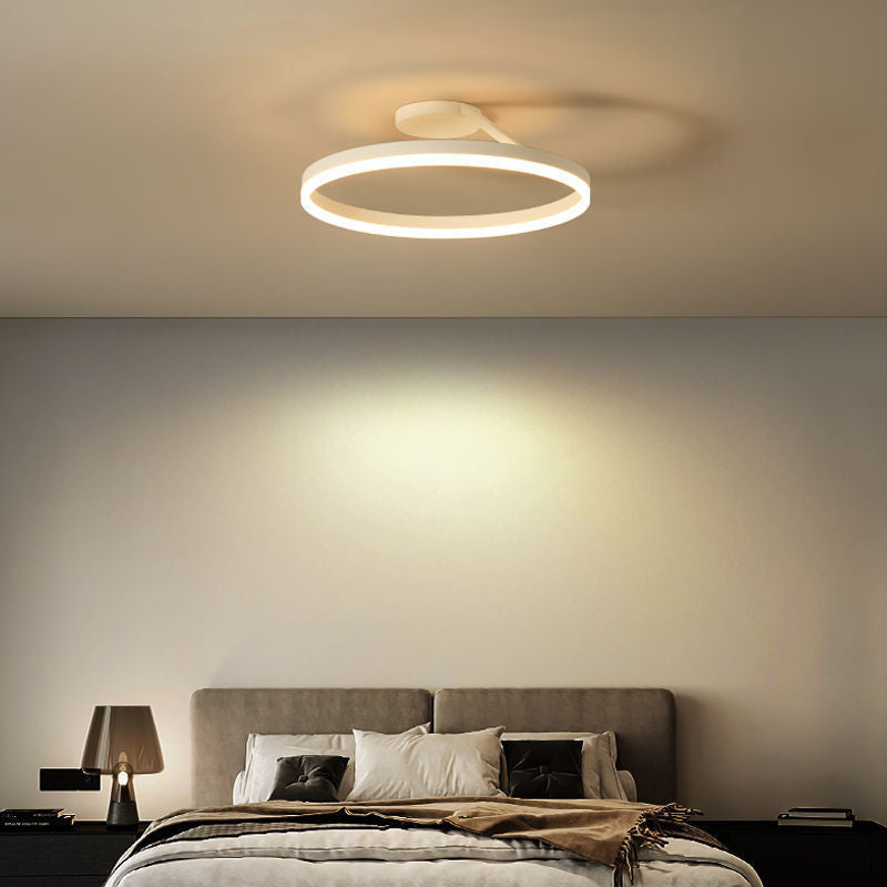 Minimalisme Cirkel LED-plafondlamp Eigentijdse stijl Acryl Semi-inbouwlamp voor slaapkamer-eetkamer